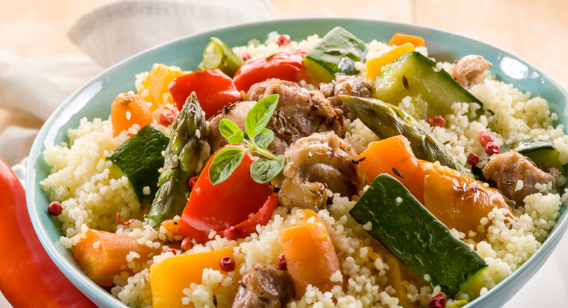 Cous cous funghi e verdure croccanti