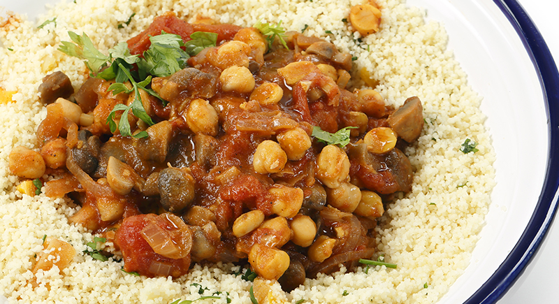 Cous cous funghi e ceci