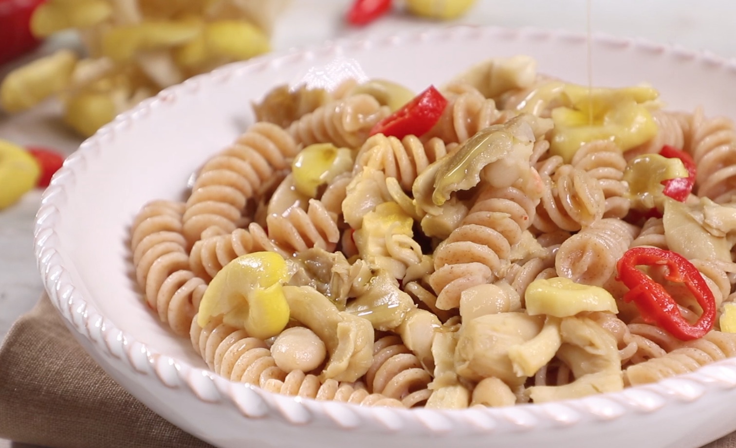 Pasta al farro con cannellini e fungo Cornucopia