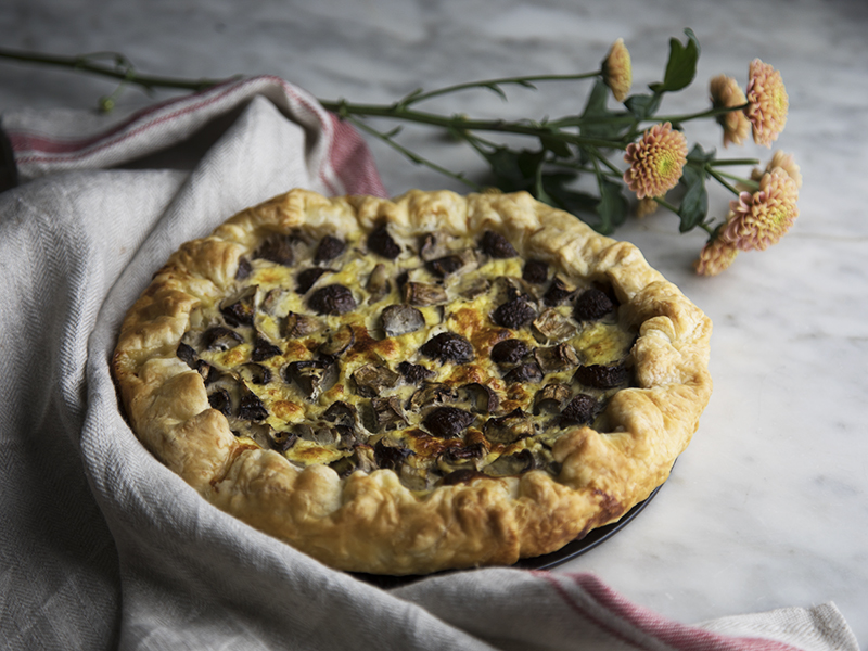 Torta salata con funghi e zucchine