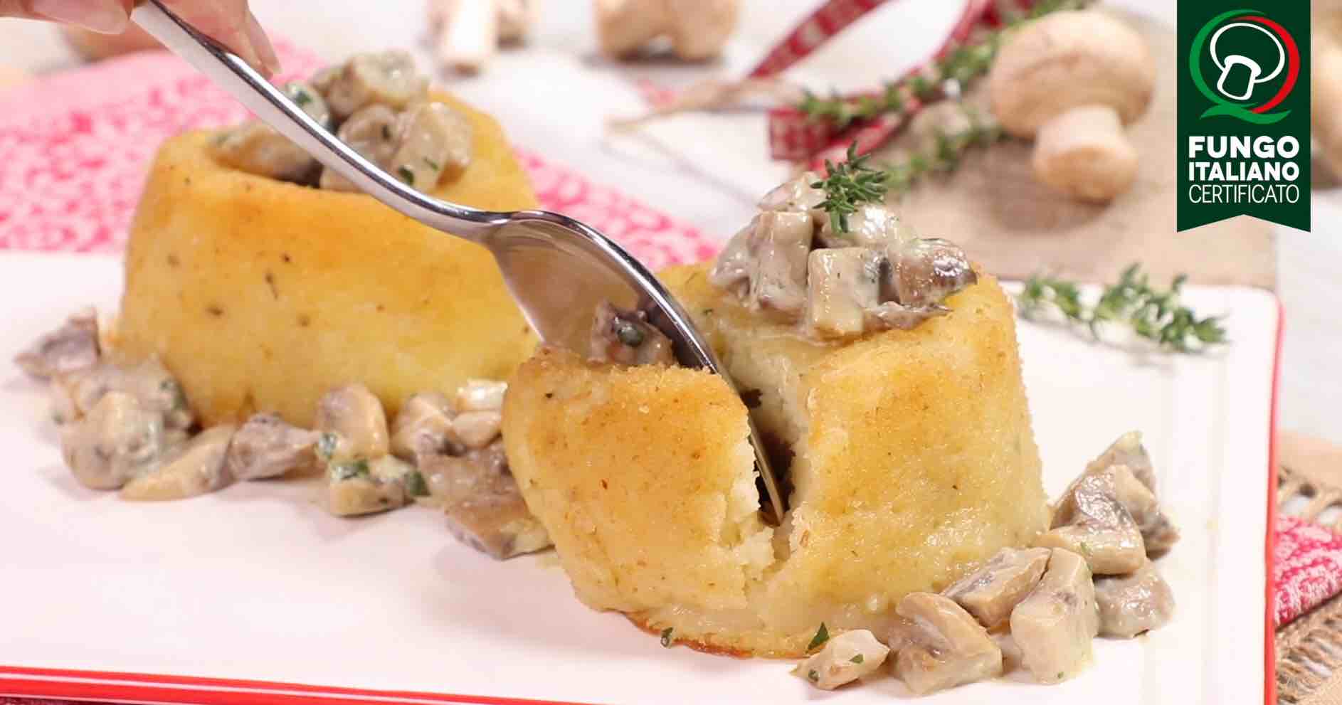 Tortino di patate con Prataioli bianchi