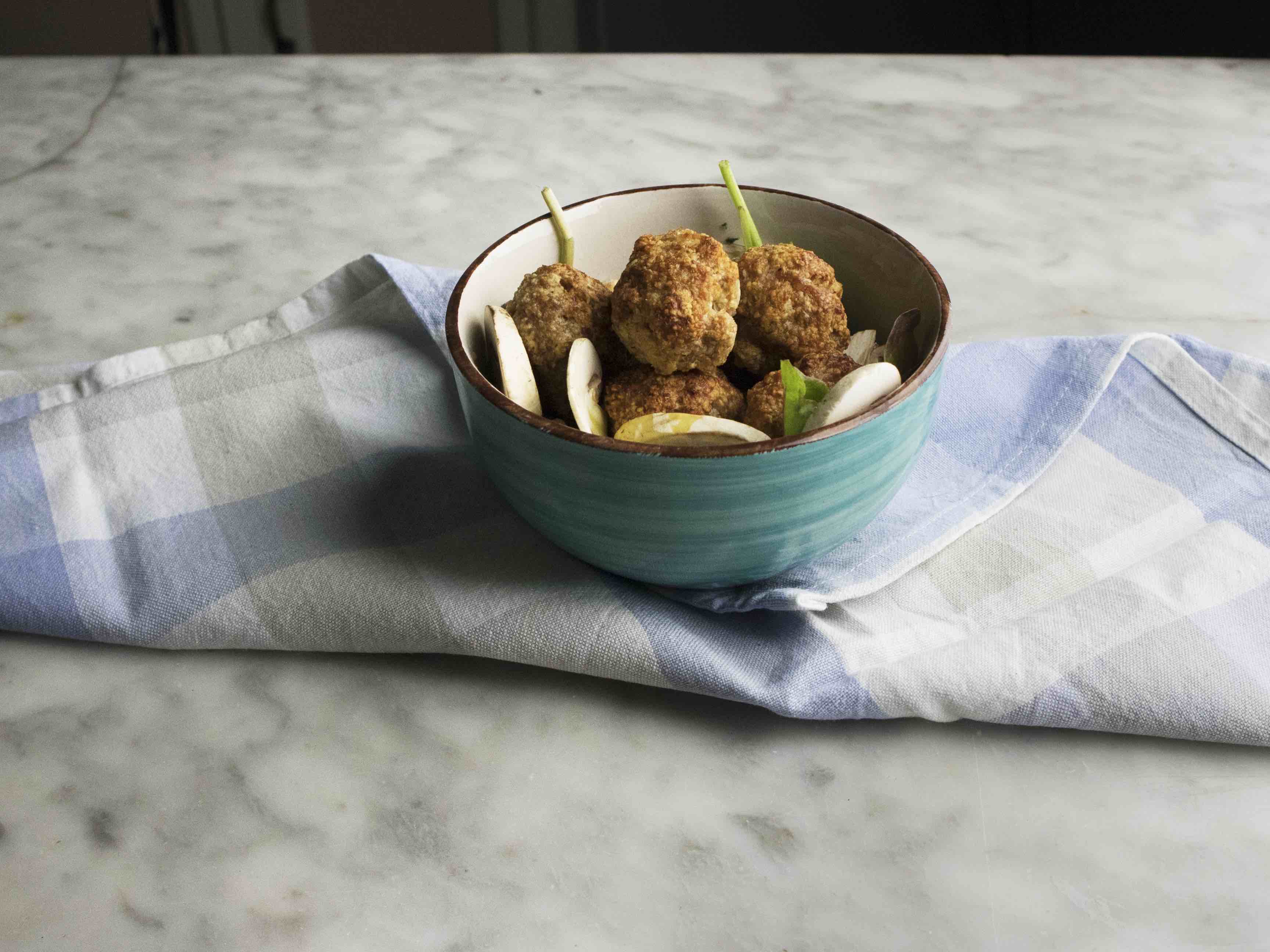 Insalata di funghi e polpette