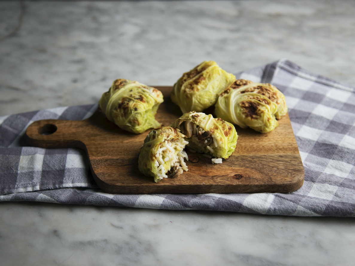 Involtini di verza con i funghi