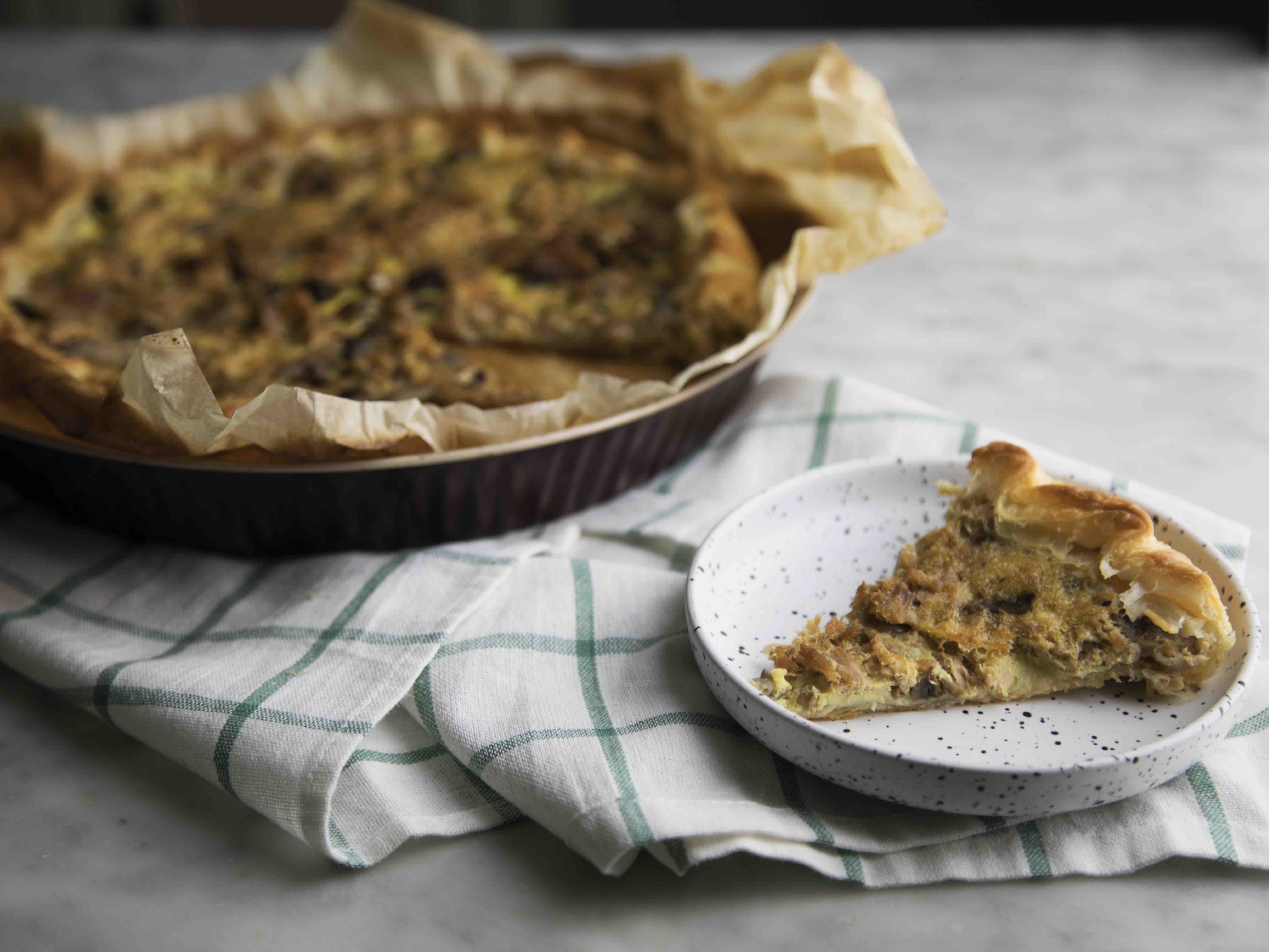 Torta salata tonno e funghi