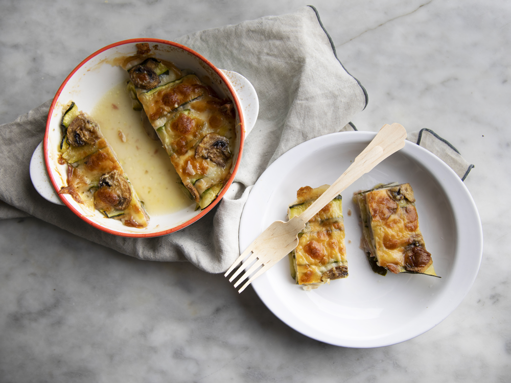 Parmigiana di funghi e zucchine